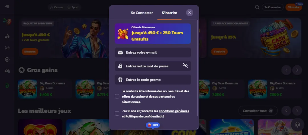 Coolzino Casino sign up